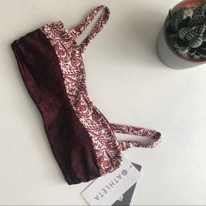 ATHLETA Batik Paisley Removable Strap 2-Way Bikini Top Size XS